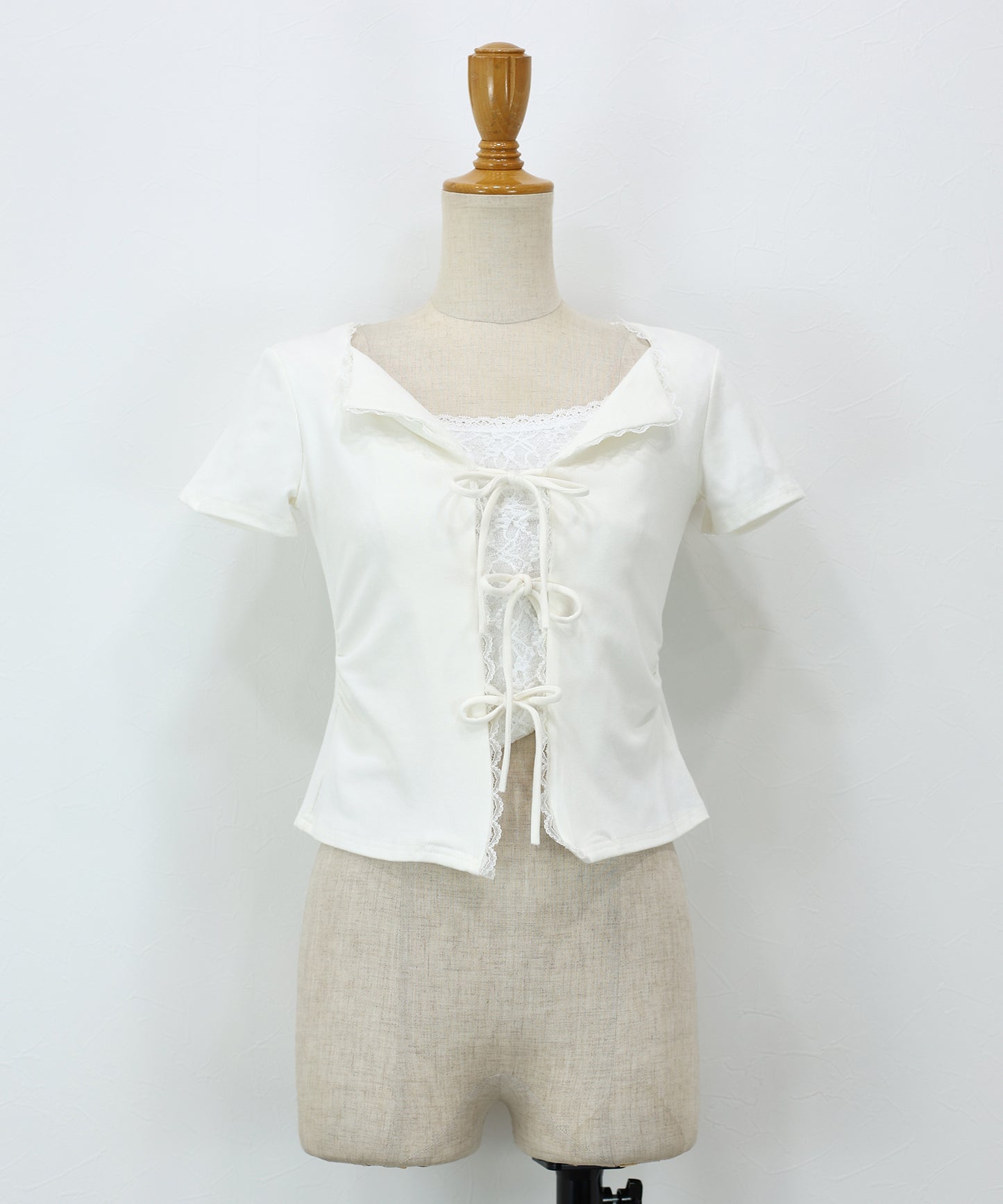 【早割5％OFF】トリムレースリボンカットソー【メール便】