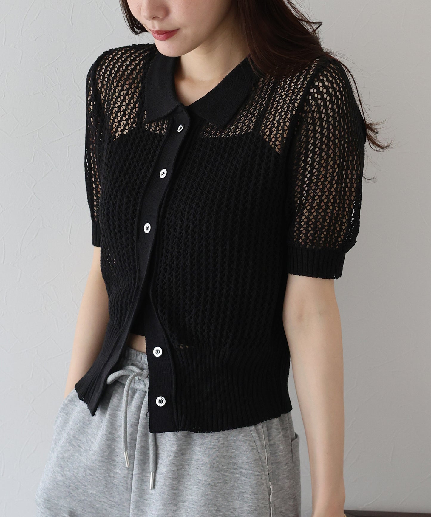 【TIME SALE】メッシュポロニット