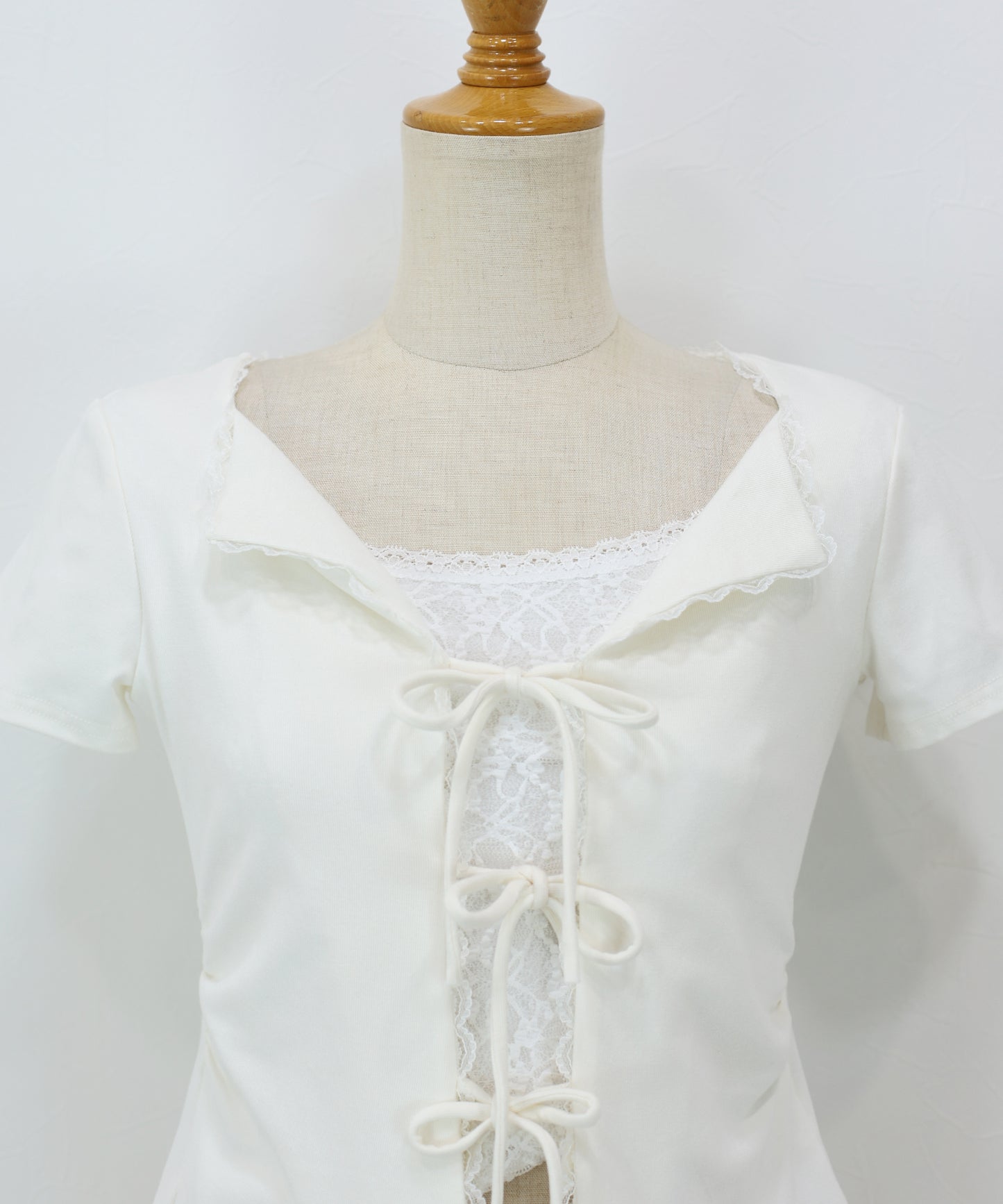 【早割5％OFF】トリムレースリボンカットソー【メール便】
