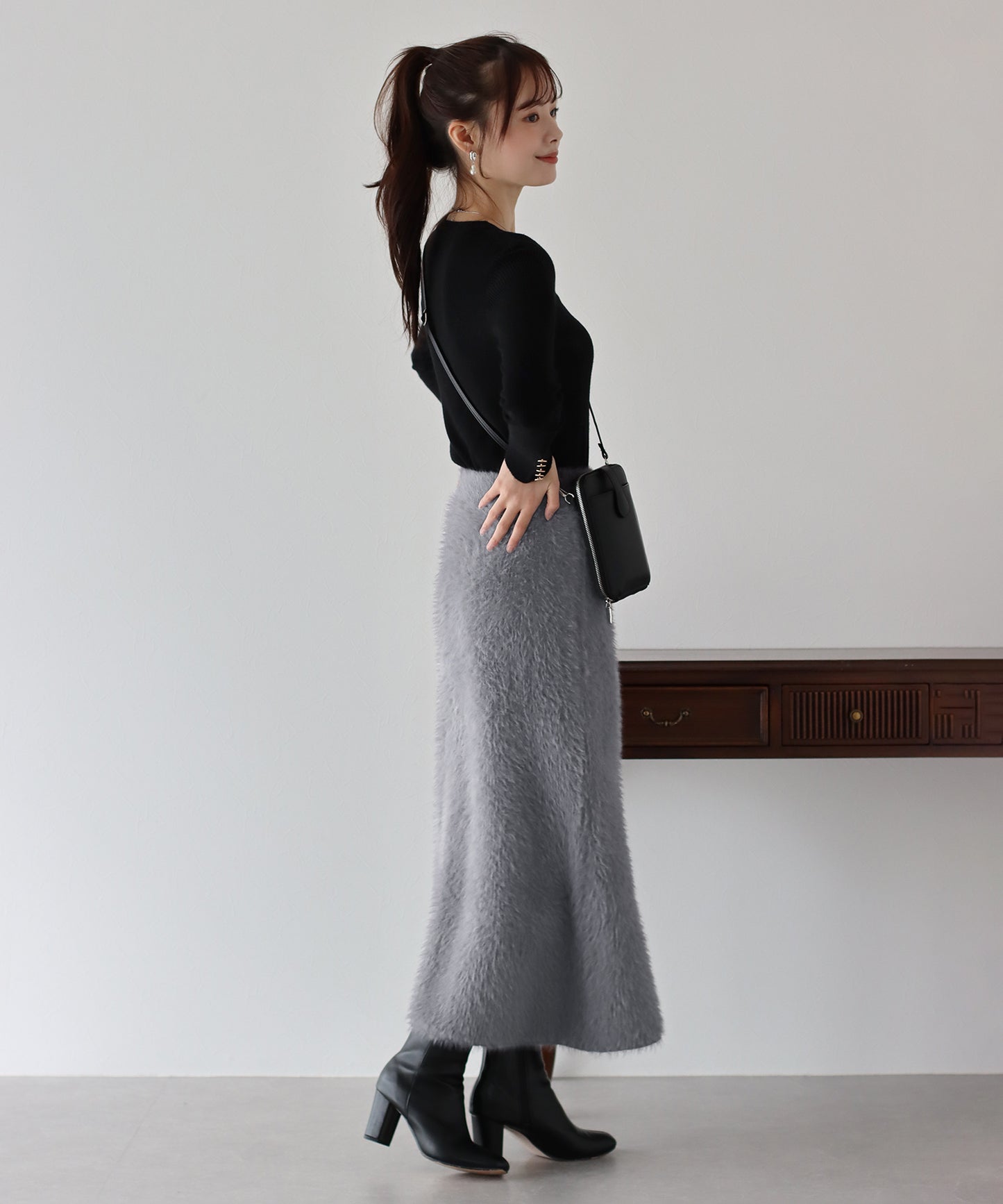 【TIME SALE】シャギーニットタイトスカート