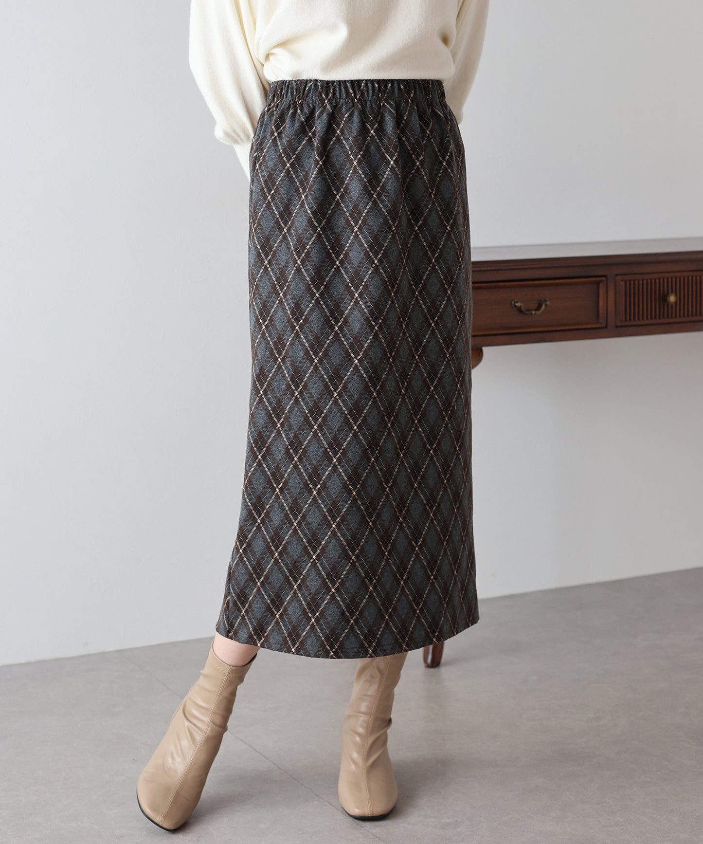 【TIME SALE】チェック柄タイトスカート