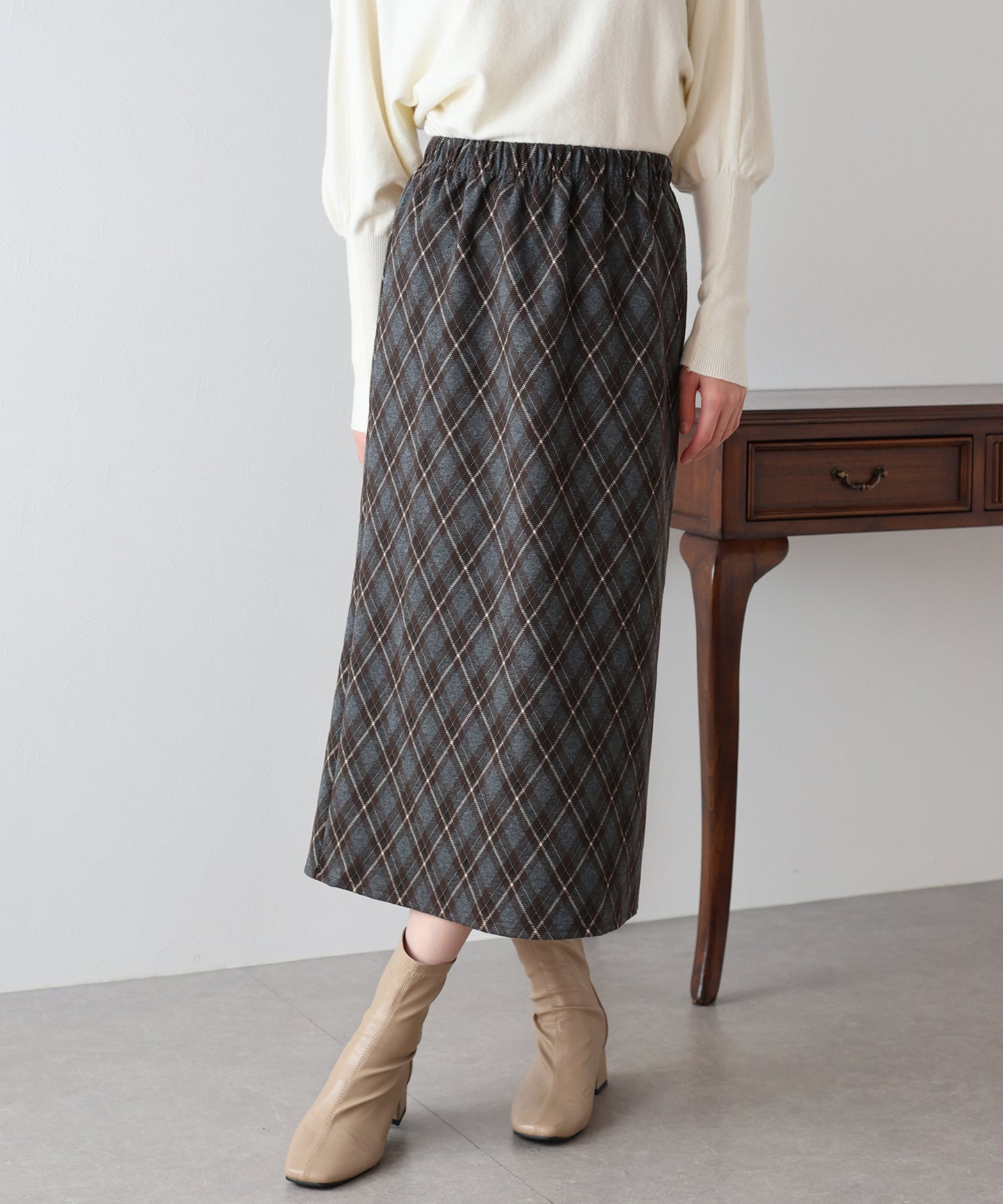 【TIME SALE】チェック柄タイトスカート
