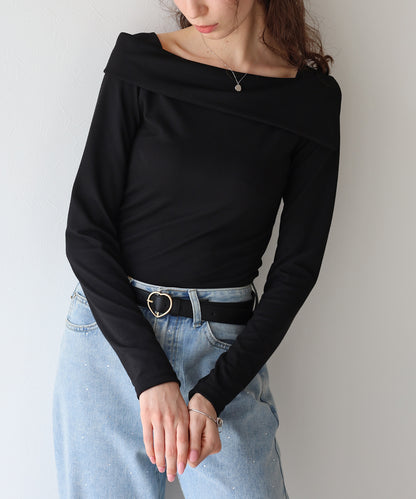 【SALE】オフショルデザイントップス【ネコポス】
