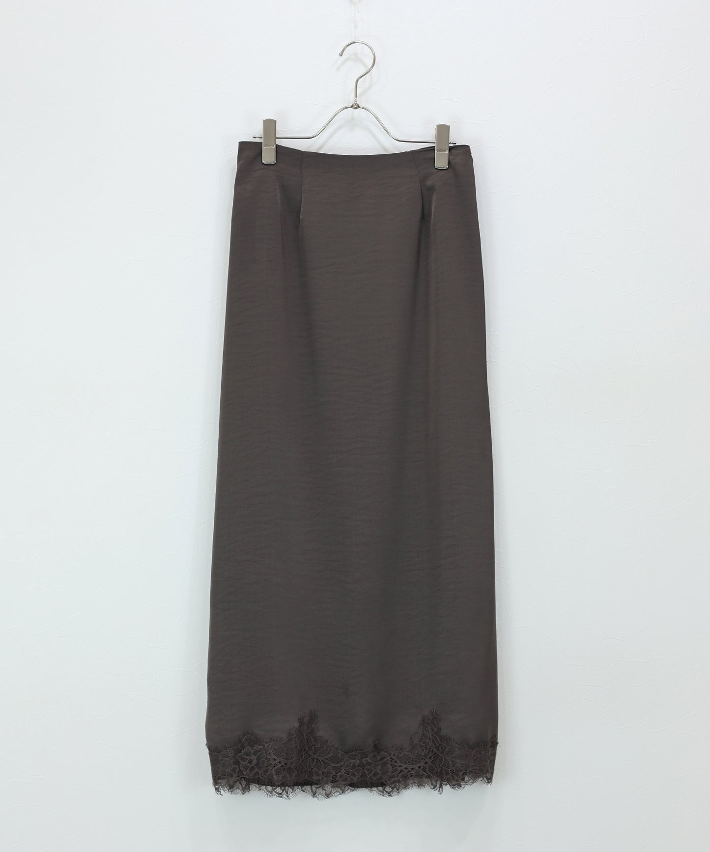 【早割5％OFF】ヘムレースサテンスカート