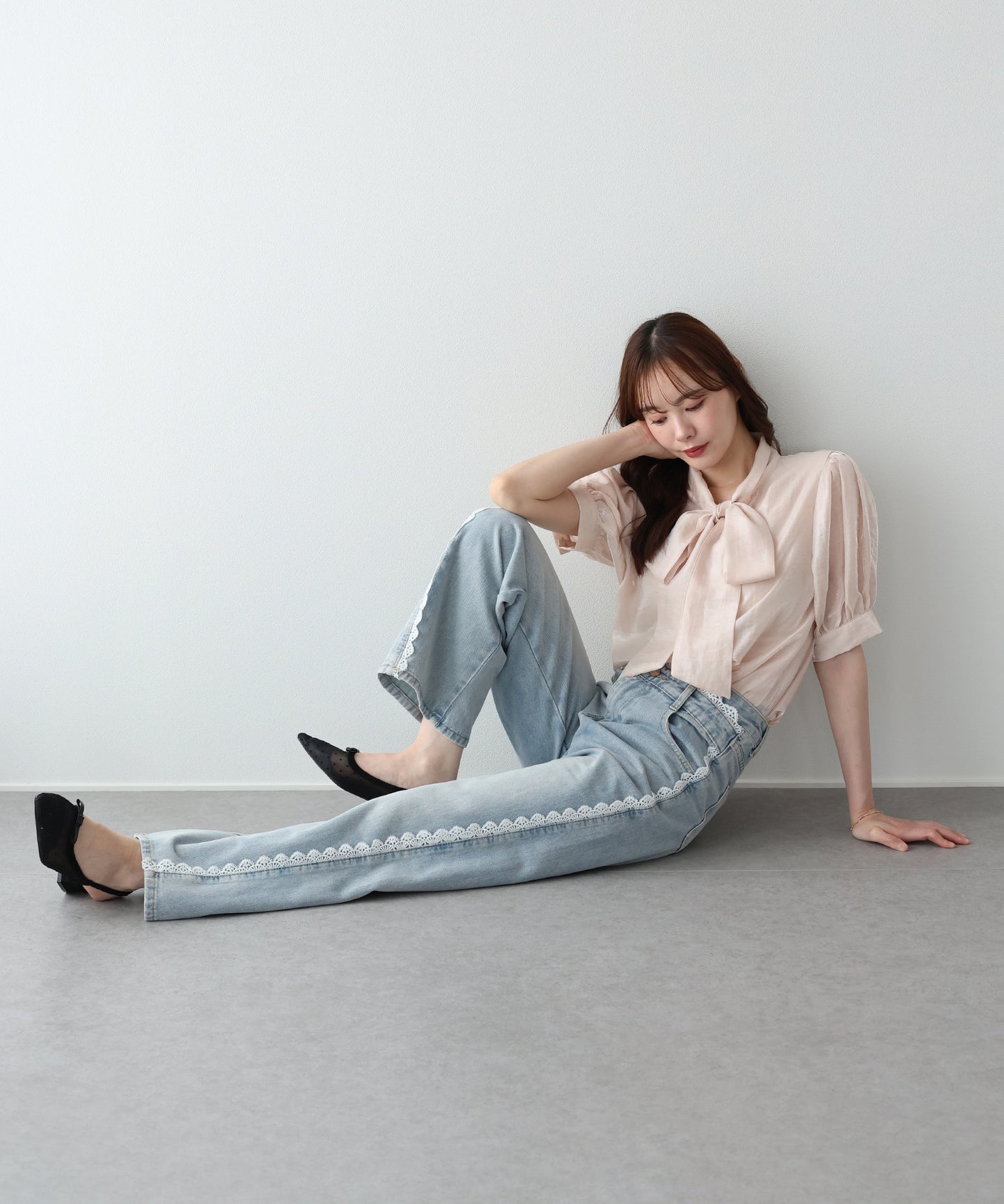 【早割5％OFF】トリムレースデニム