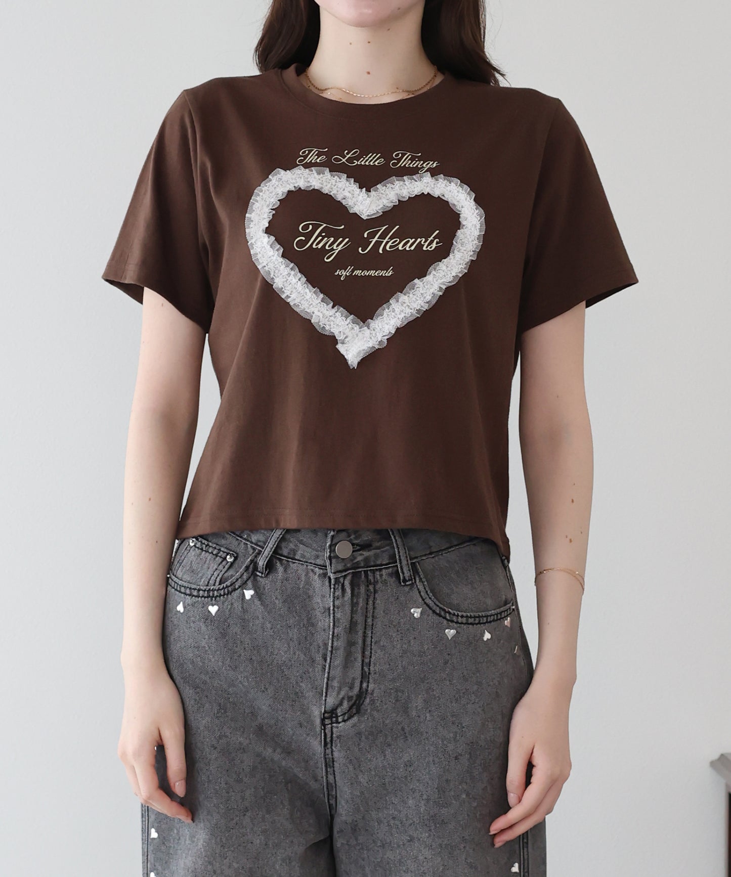 ハートレースショートTシャツ【メール便】