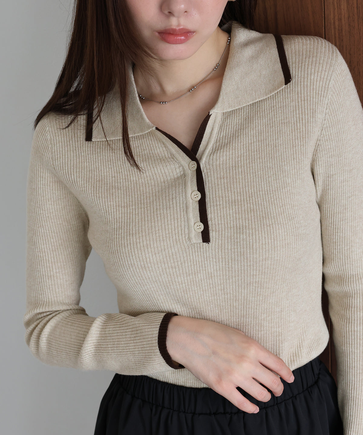 【早割5％OFF】ウール混バイカラースキッパーニット