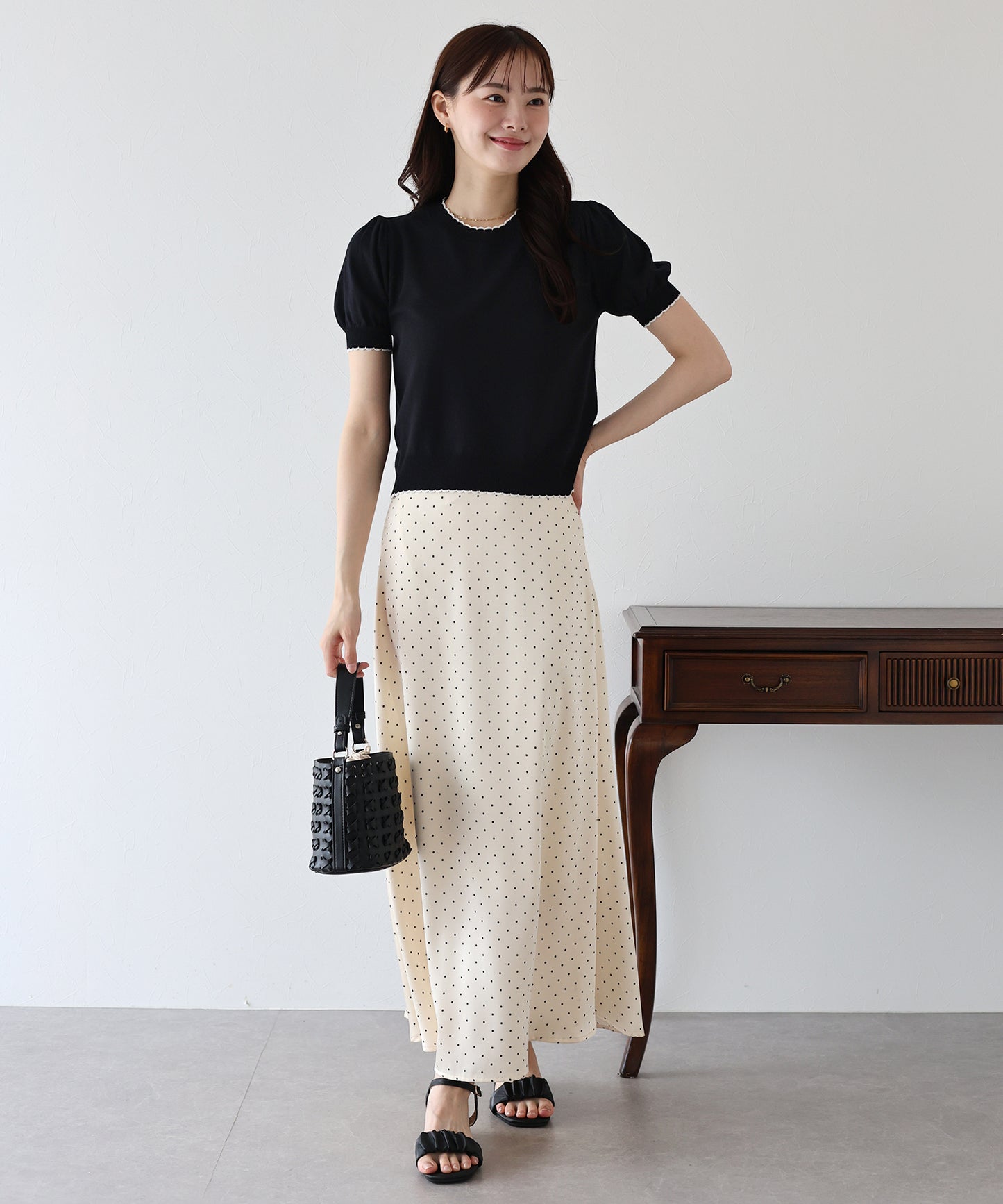 【TIME SALE】配色スカラップニット