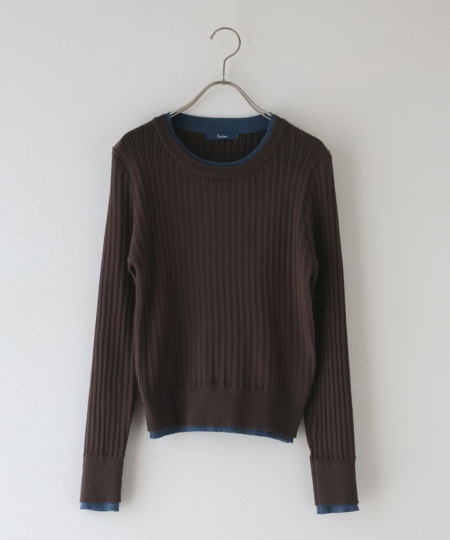 レイヤードランダムリブニット[ J by blue ]