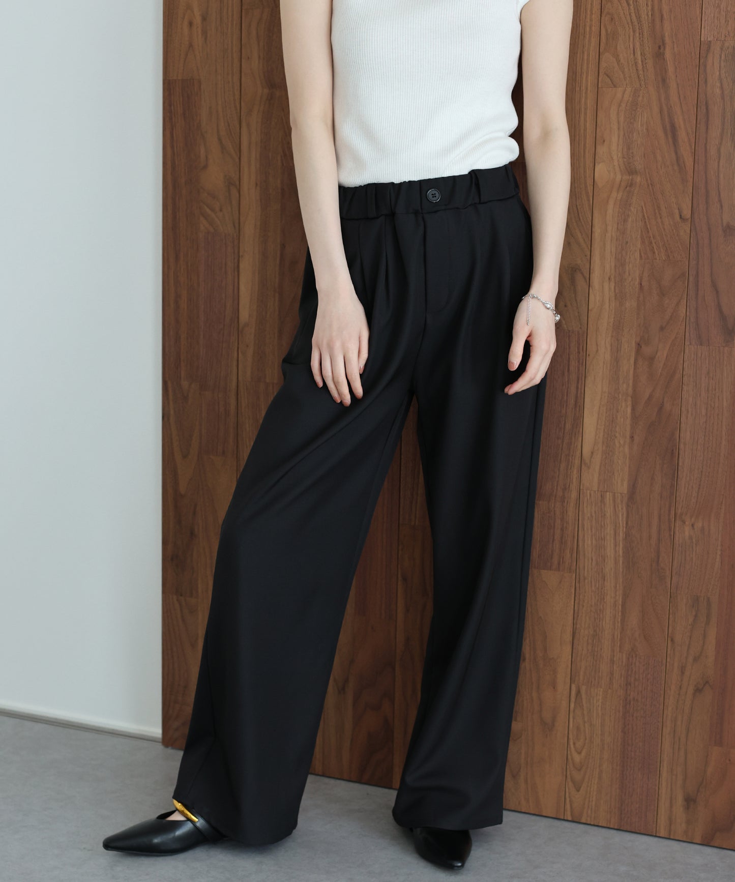 【早割5％OFF】ウエストゴムタックスラックス