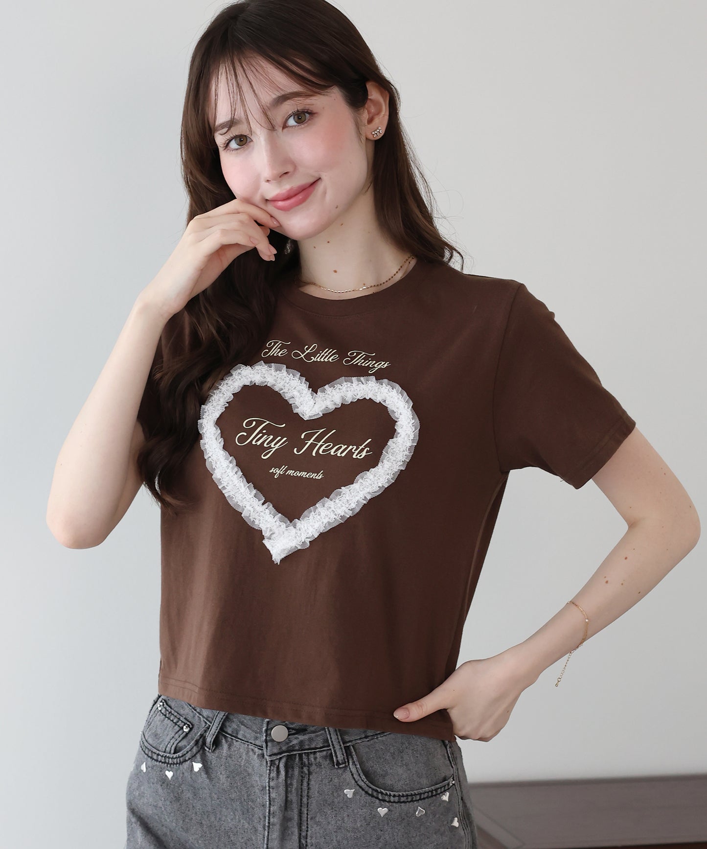 ハートレースショートTシャツ【メール便】