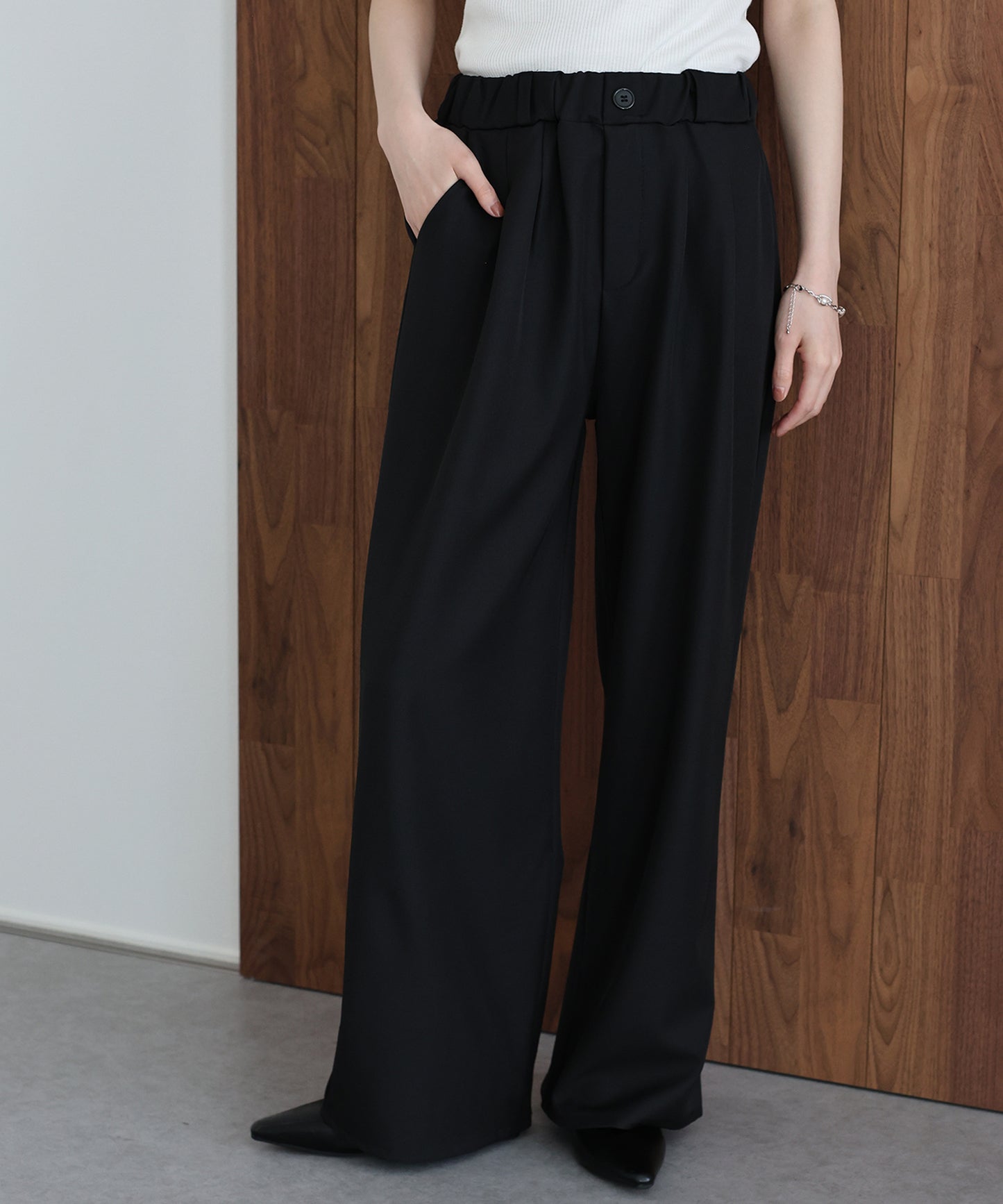 【早割5％OFF】ウエストゴムタックスラックス