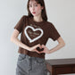 ハートレースショートTシャツ【メール便】