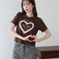 ハートレースショートTシャツ【メール便】