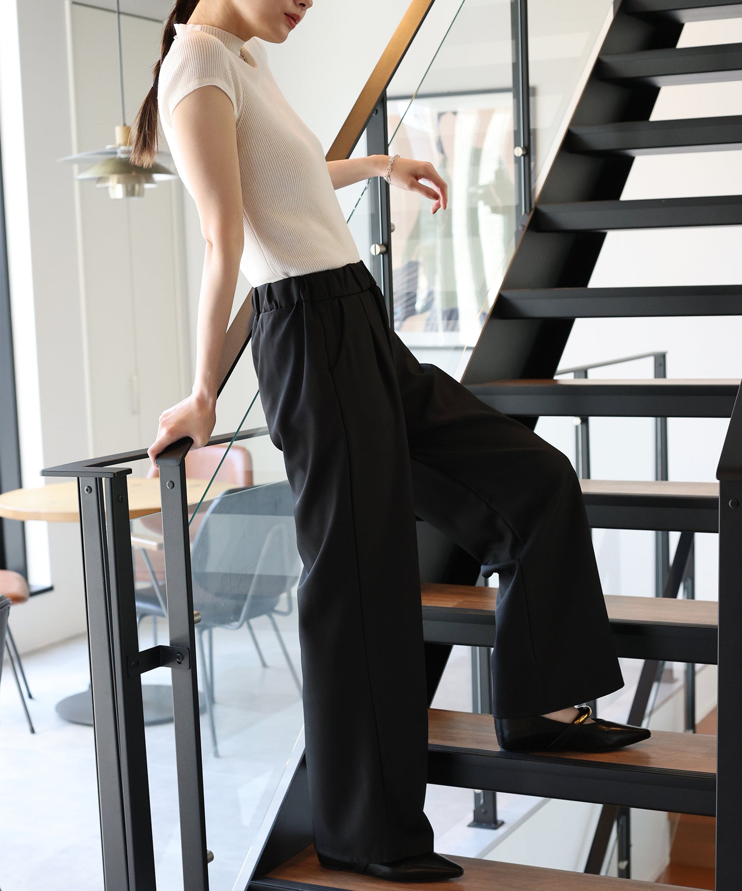 【早割5％OFF】ウエストゴムタックスラックス