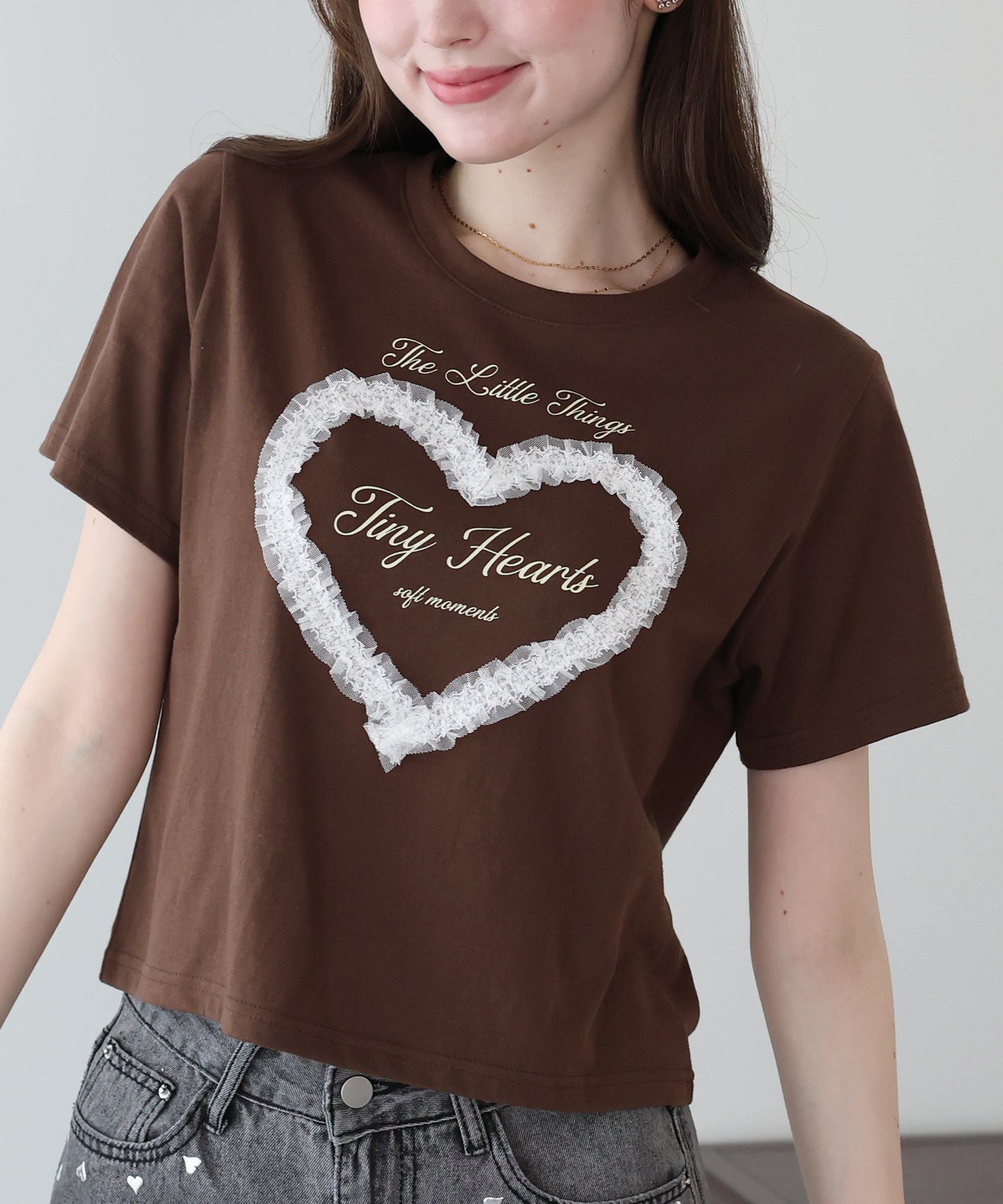 ハートレースショートTシャツ【メール便】