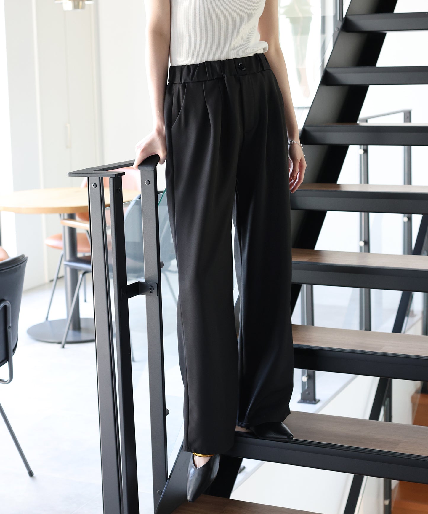 【早割5％OFF】ウエストゴムタックスラックス