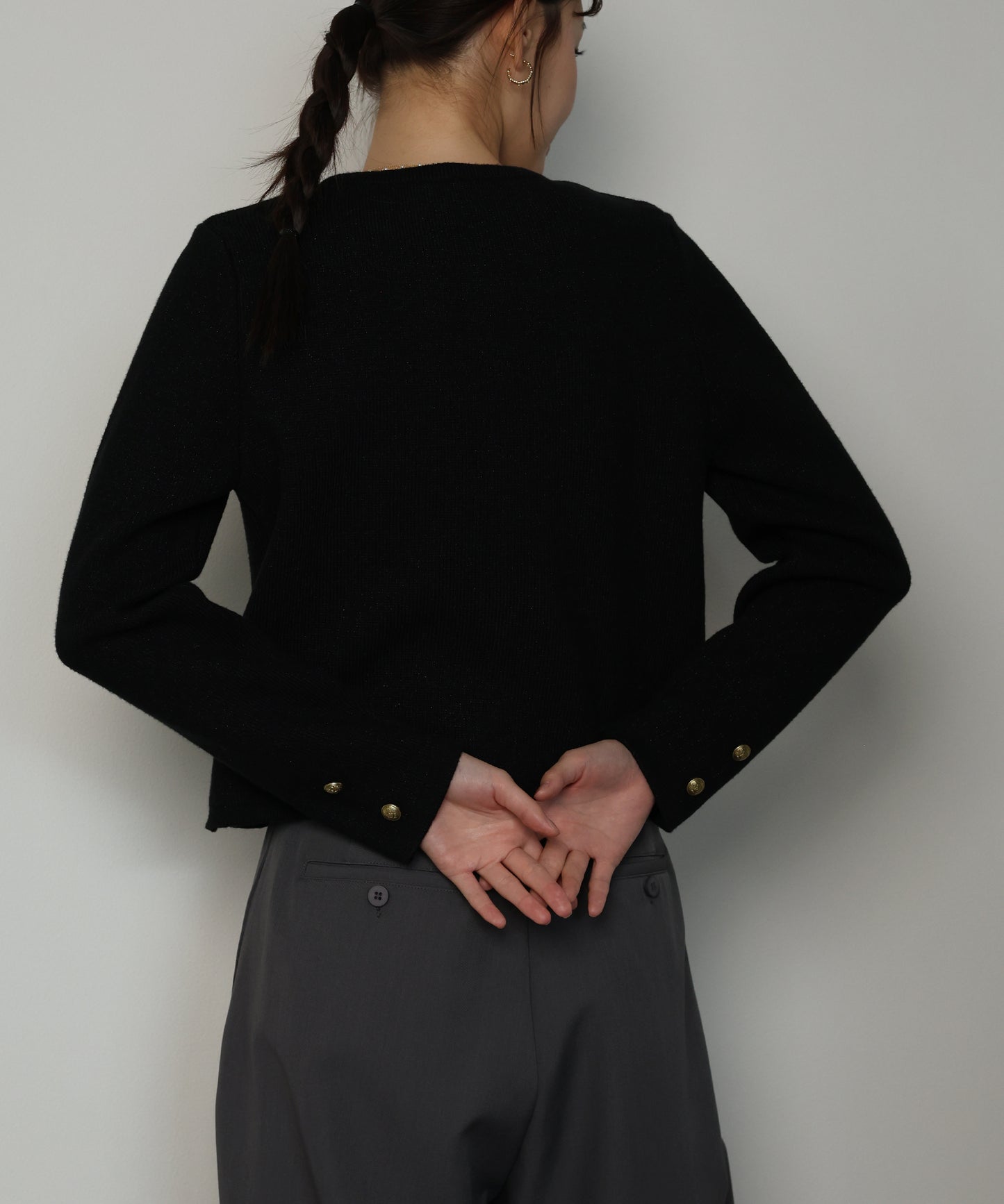 ゴールドボタンラメニットジャケット