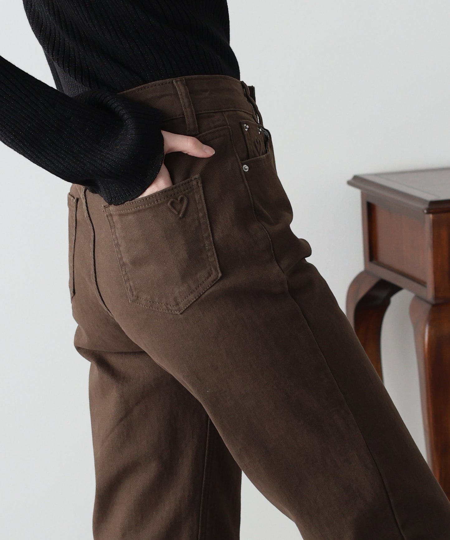 ハートエンボスデニムパンツ