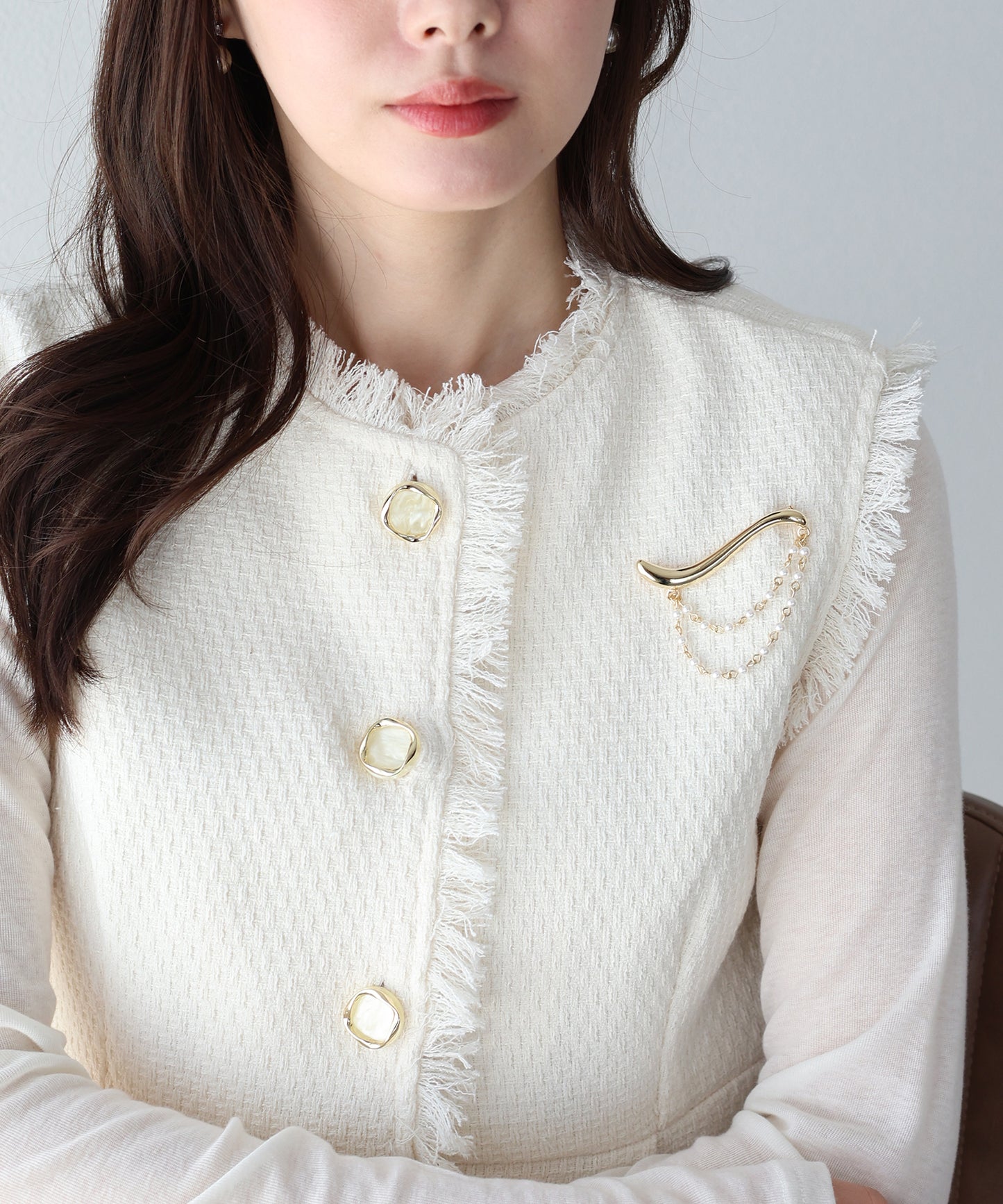 【早割5％OFF】パールドレープブローチ