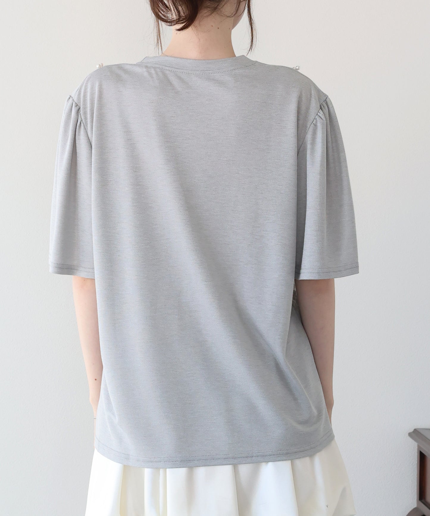 パール付きレースドッキングロゴTシャツ【メール便】