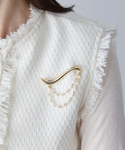 【早割5％OFF】パールドレープブローチ