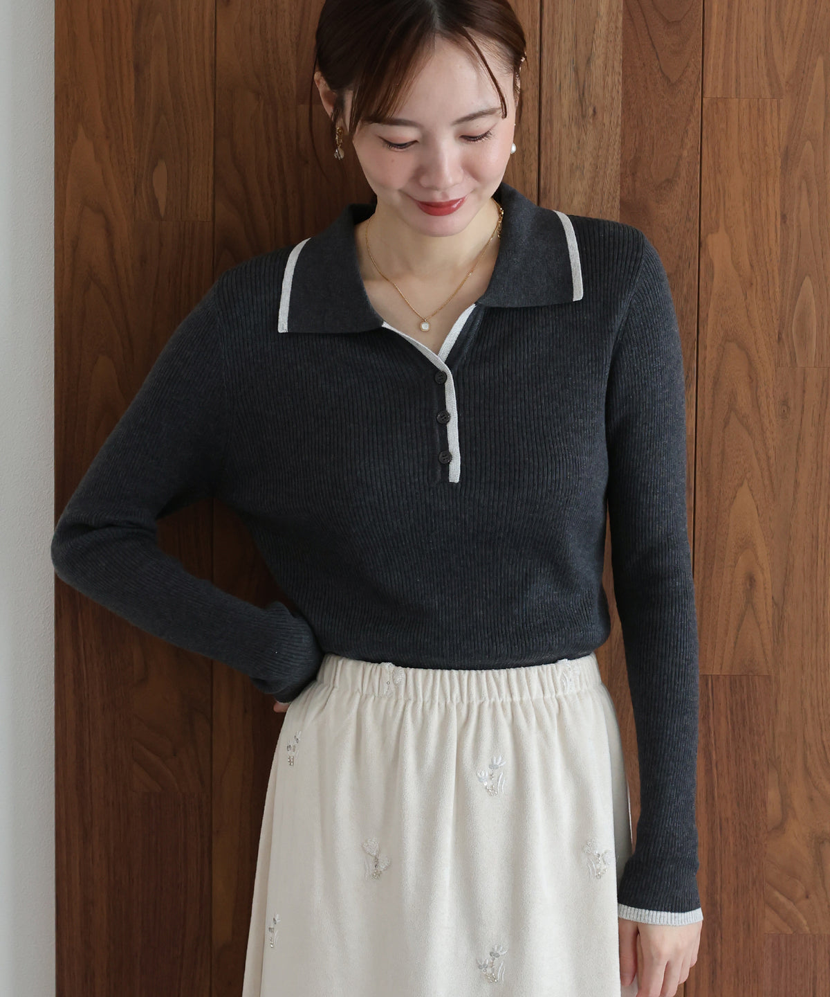 【早割5％OFF】ウール混バイカラースキッパーニット