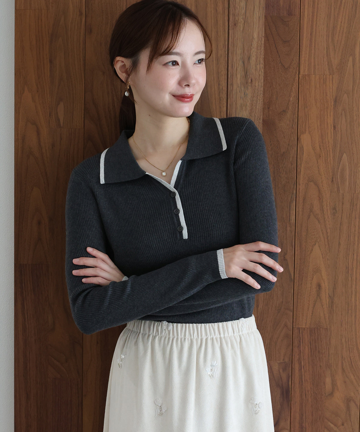 【早割5％OFF】ウール混バイカラースキッパーニット