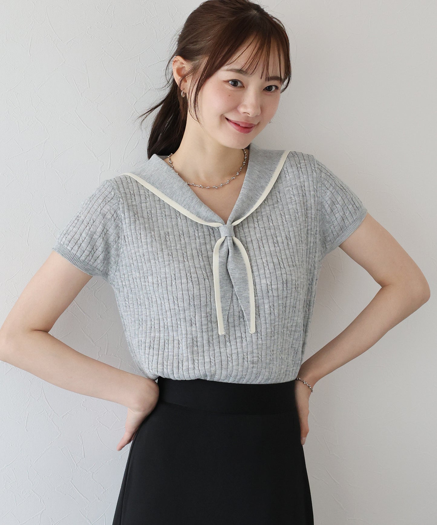 セーラーカラーボウタイニット【ネコポス】