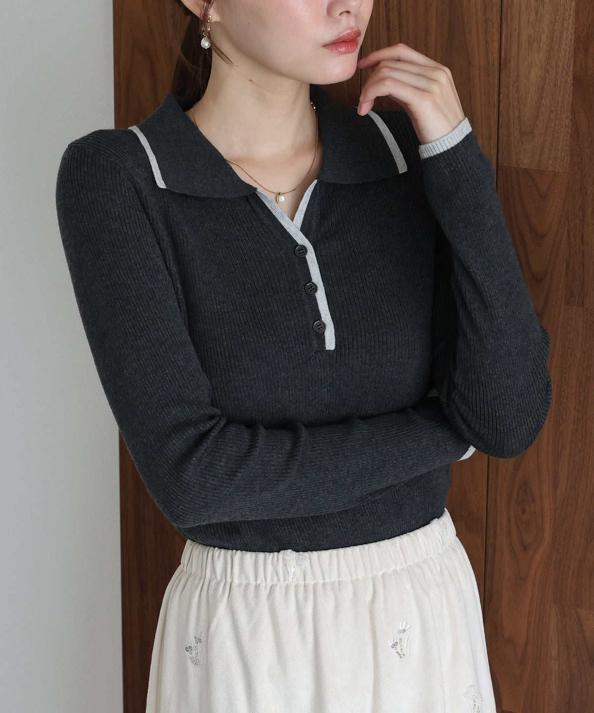 【早割5％OFF】ウール混バイカラースキッパーニット