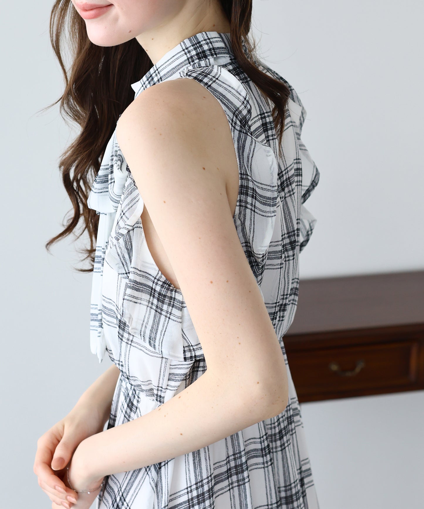 【早割5％OFF】《2サイズ展開》2WAYボウタイ アメスリチェックワンピース