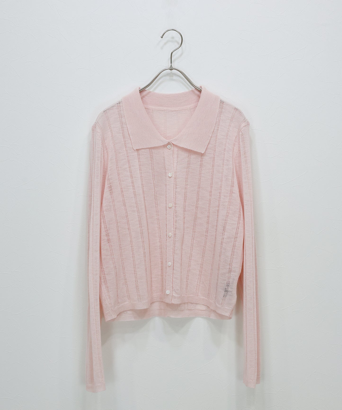 【早割5％OFF】シアーポロニットカーディガン【ネコポス】