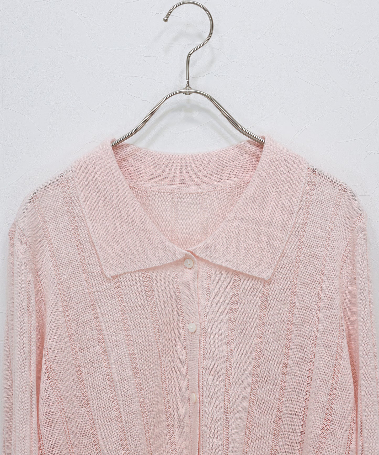 【早割5％OFF】シアーポロニットカーディガン【ネコポス】