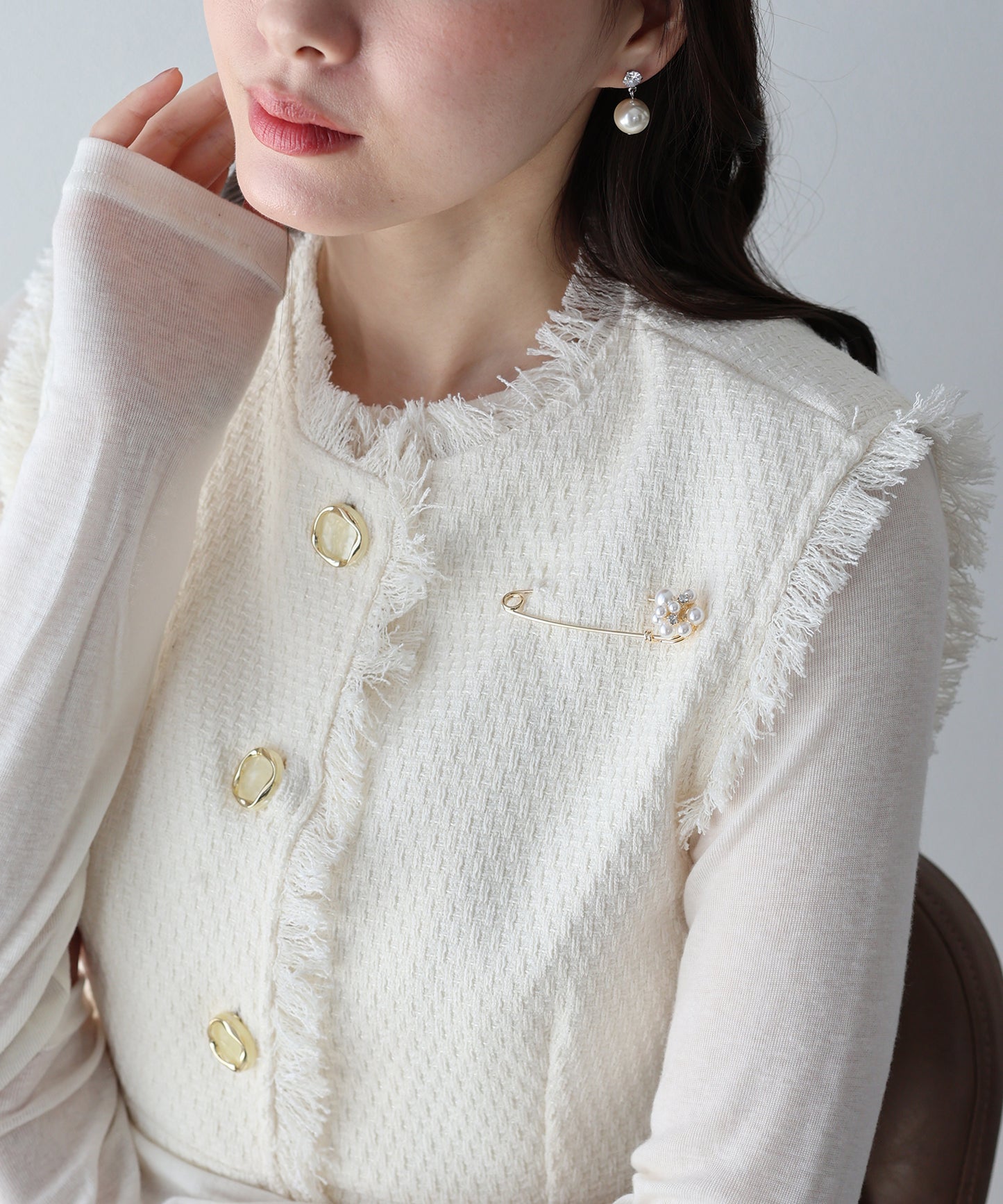 【早割5％OFF】パールビジューキルトピンブローチ【ネコポス】