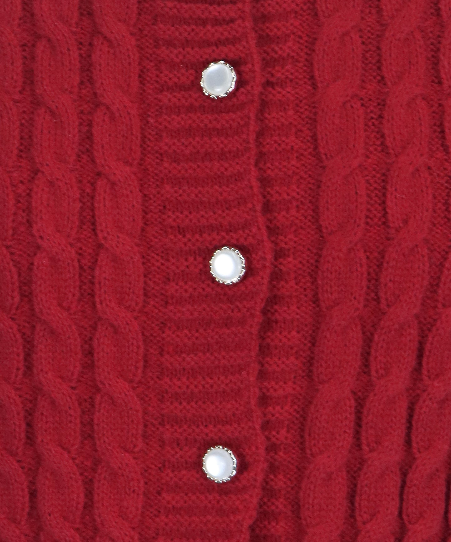 ケーブルペプラムカーディガン