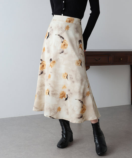 【早割5%OFF】フラワープリント マーメイドスカート