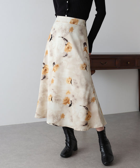 フラワープリント マーメイドスカート