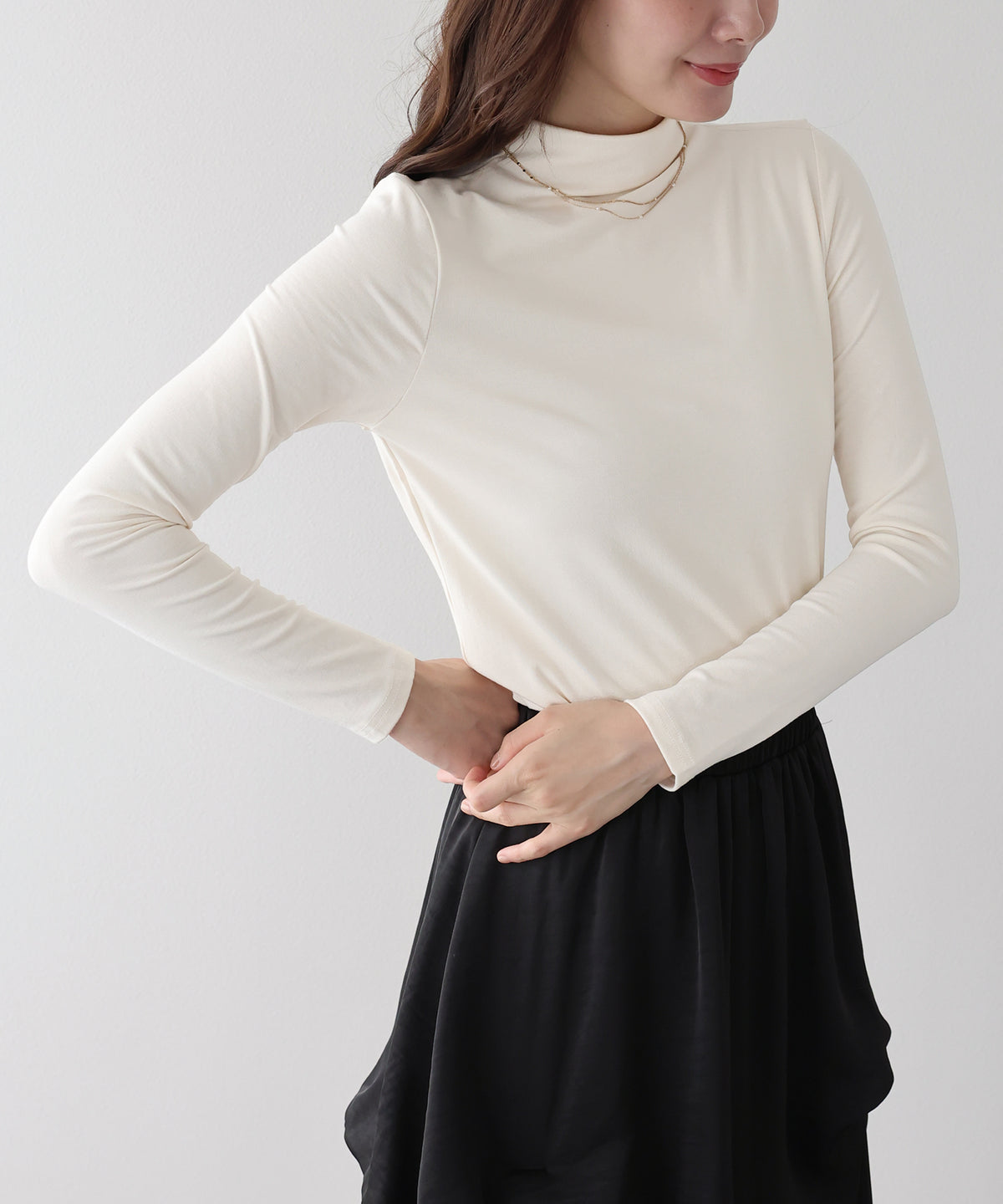 モックネックロングTシャツ【メール便】