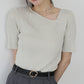 【SALE】アシメネックリブニット