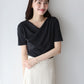 【新商品限定5％OFF（木）】ドレープネックリブTシャツ【ネコポス】