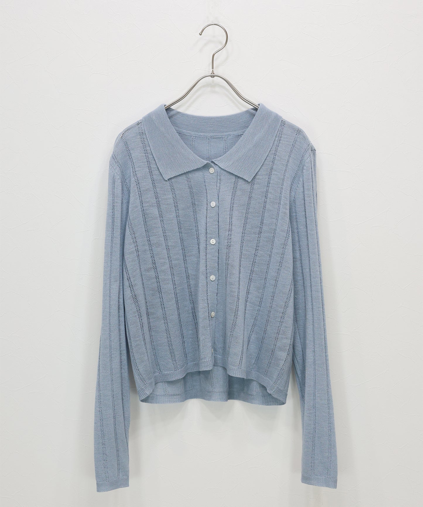 【早割5％OFF】シアーポロニットカーディガン【ネコポス】