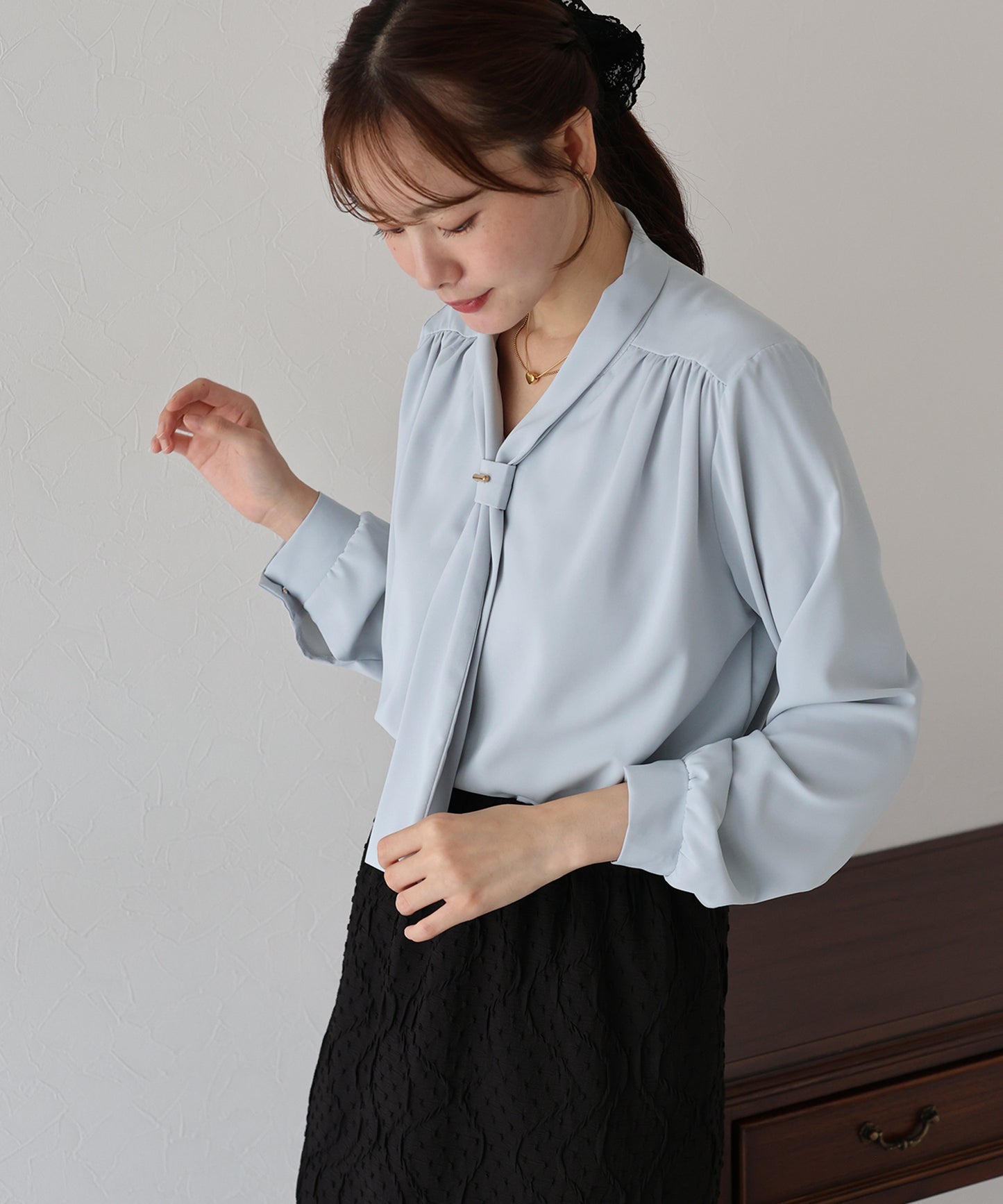 【早割5％OFF】メタルバーボウタイブラウス【メール便】
