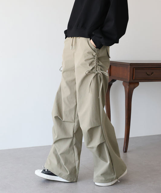 【SALE】サイドリボンパラシュートパンツ