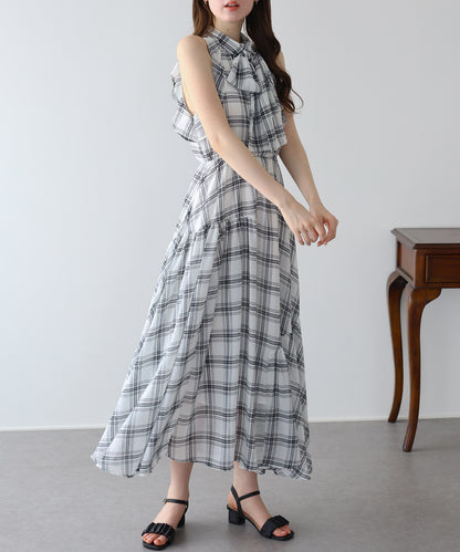 《2サイズ展開》2WAYボウタイ アメスリチェックワンピース