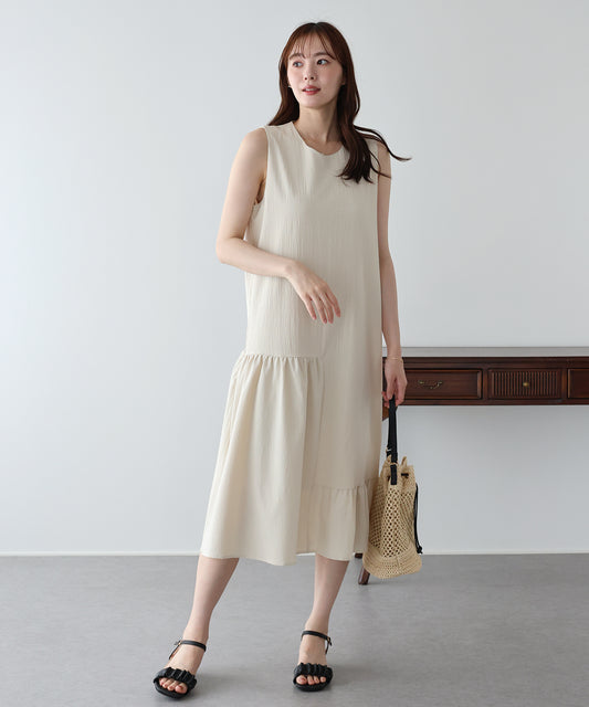 【早割5％OFF】アシンメトリーティアードワンピース