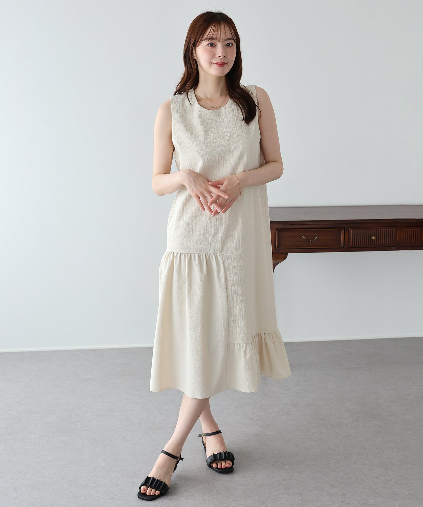 アシンメトリーティアードワンピース