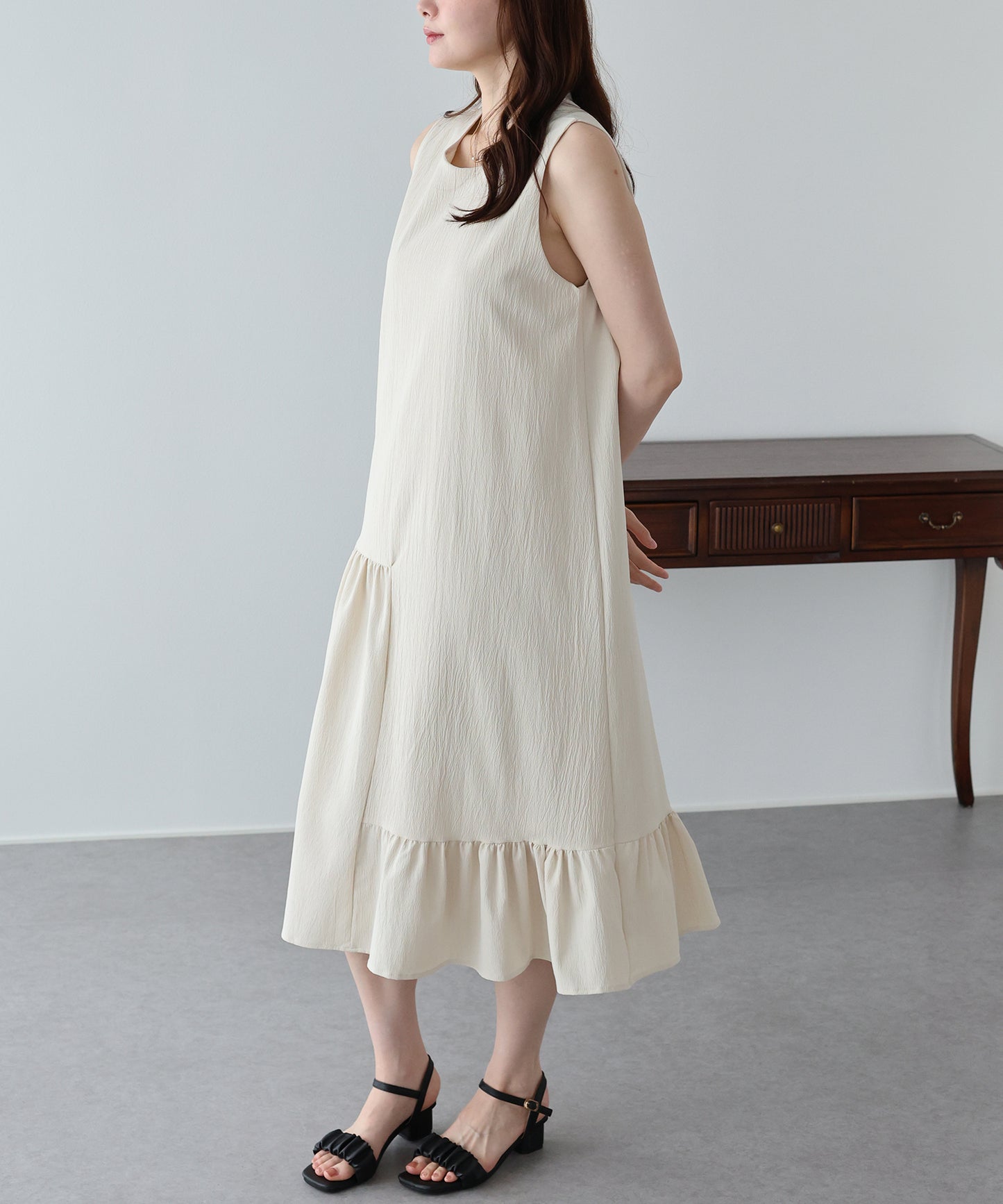 【早割5％OFF】アシンメトリーティアードワンピース