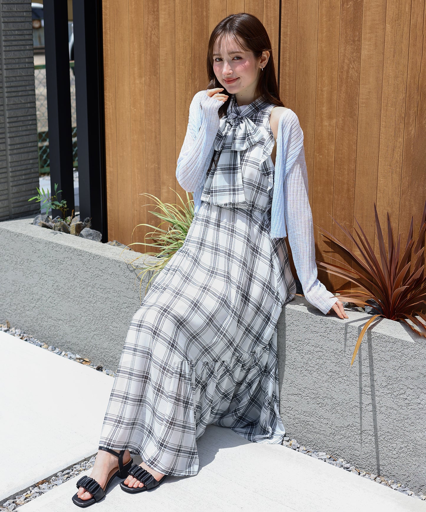 《2サイズ展開》2WAYボウタイ アメスリチェックワンピース