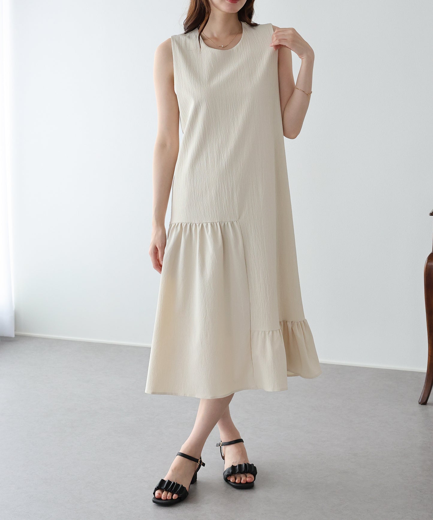 アシンメトリーティアードワンピース