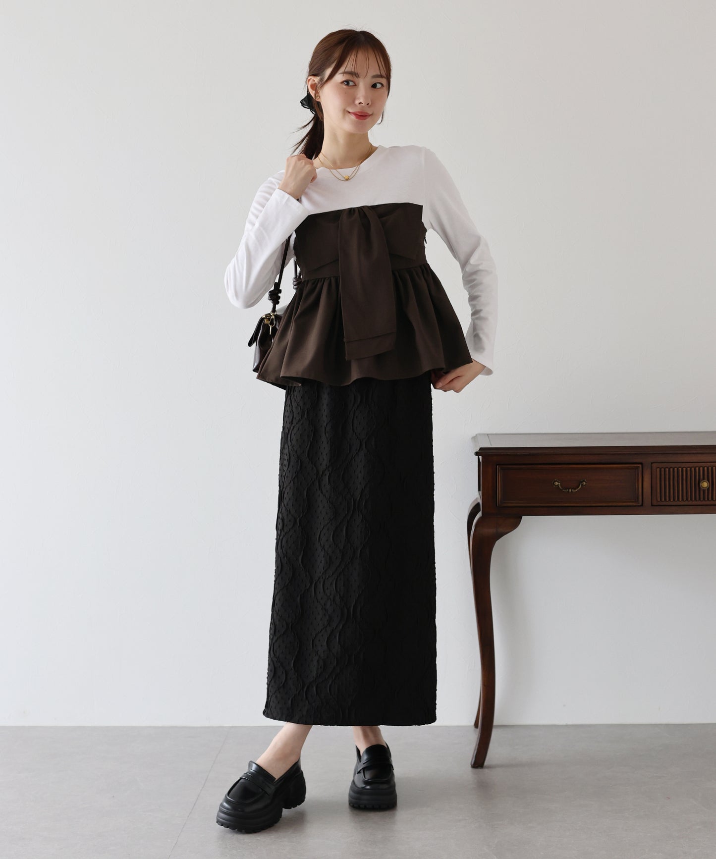 【早割5％OFF】リボンビスチェドッキングＴシャツ【ネコポス】